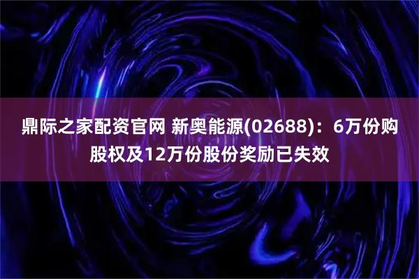 鼎际之家配资官网 新奥能源(02688)：6万份购股权及12万份股份奖励已失效