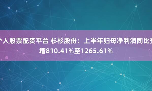 个人股票配资平台 杉杉股份：上半年归母净利润同比预增810.41%至1265.61%