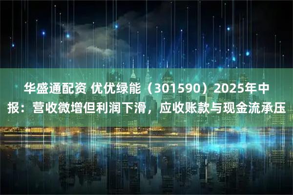 华盛通配资 优优绿能（301590）2025年中报：营收微增但利润下滑，应收账款与现金流承压